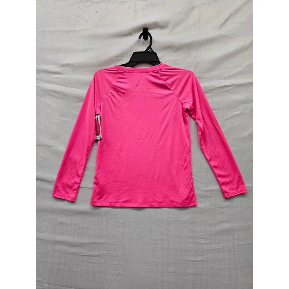 Hurley Girls Long Sleeve Rash Guard Pink Polyester Athletic Size XL